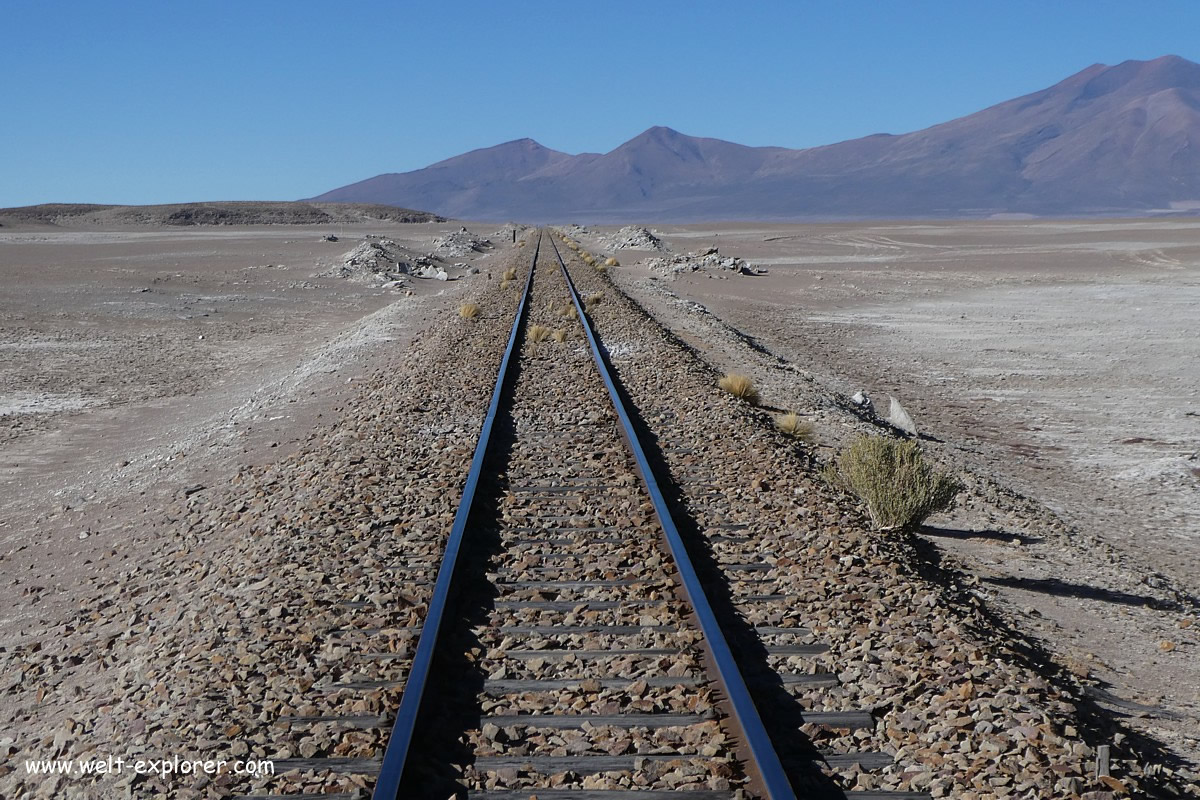 Bahngleise in den Anden von Bolivien