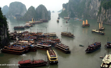 Halong Bay Weltwunder der Natur Kreuzfahrt und Bootstour in der Halong Bay in Vietnam