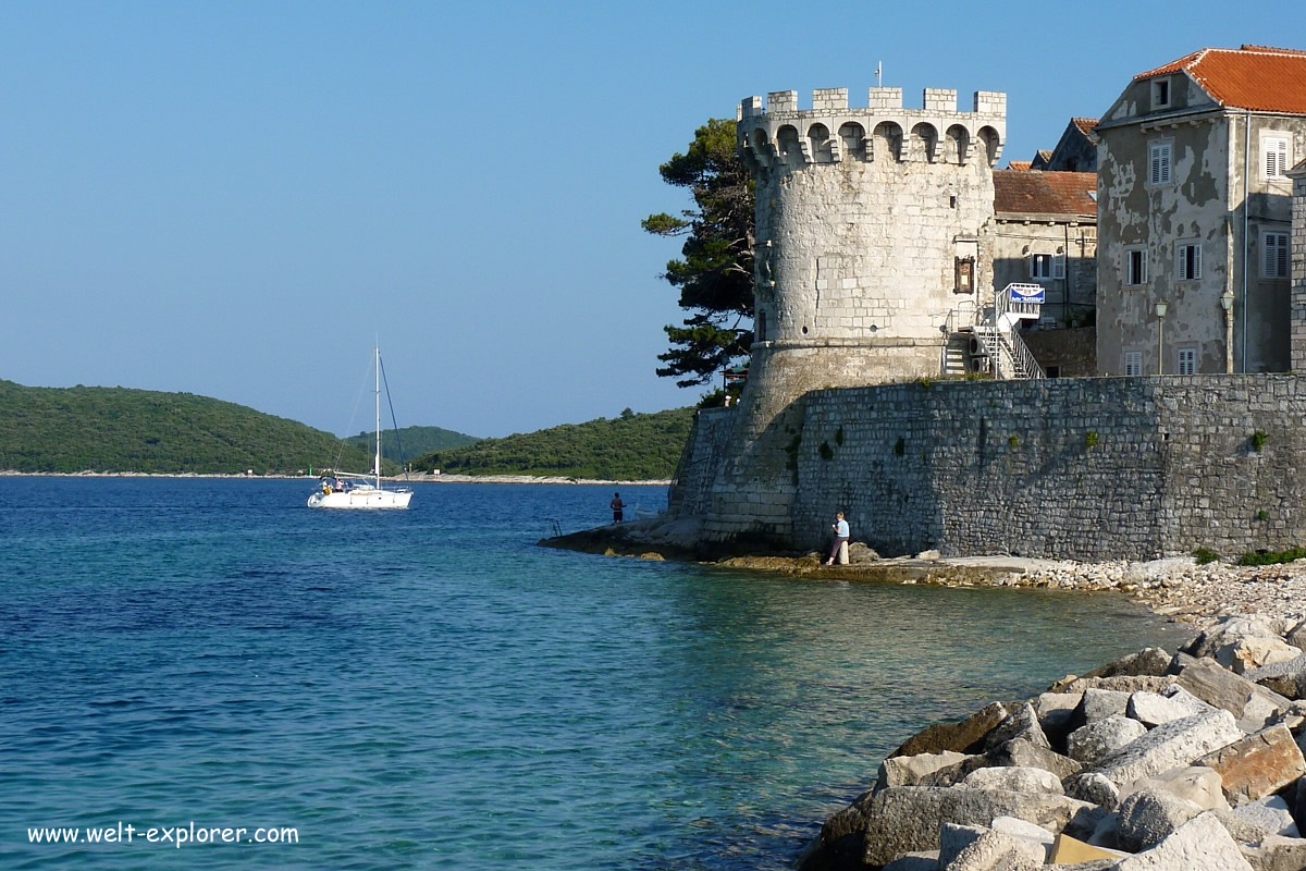 Schiff bei der Insel Korcula