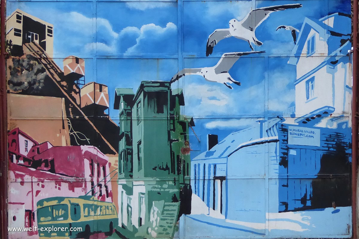 Strassenkunst mit Highlights von Valparaiso