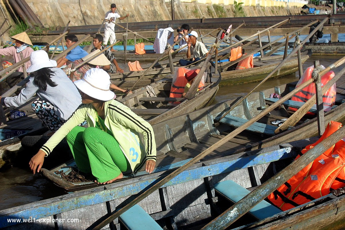 Vietnamesen auf dem Mekong Fluss