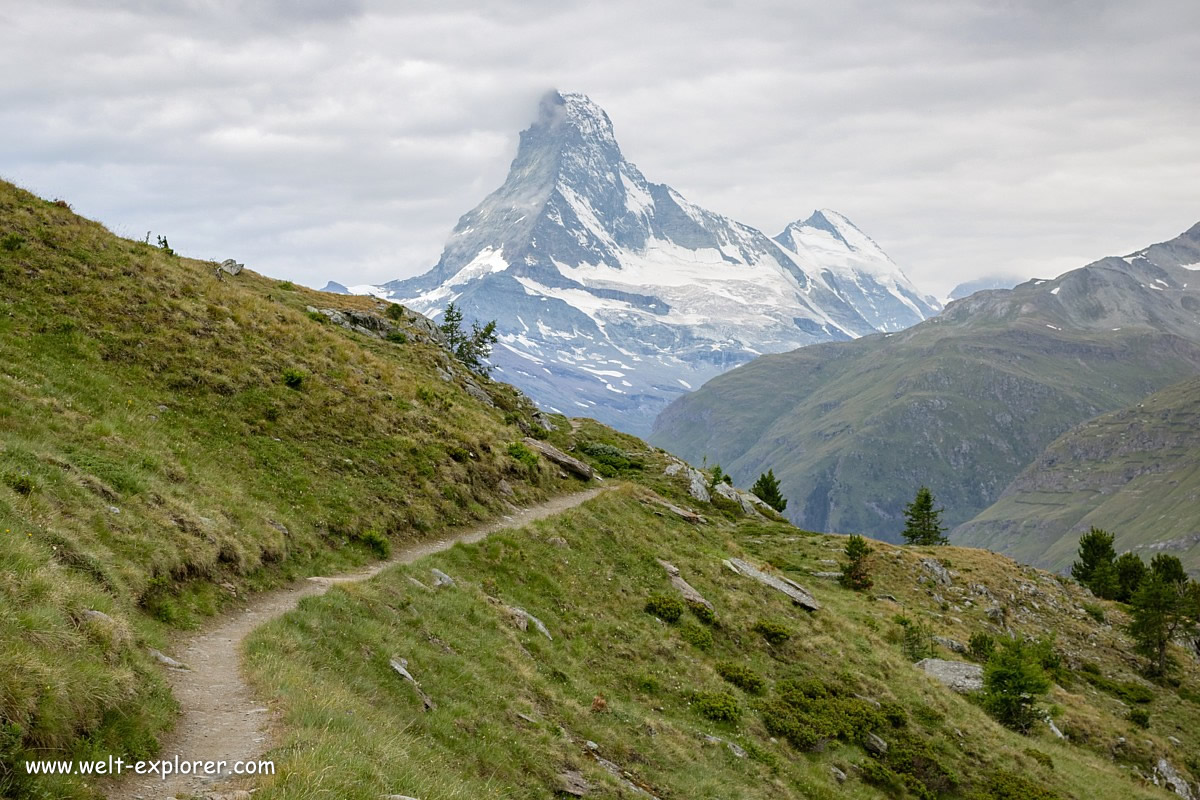 Europaweg mit Matterhorn über Zermatt