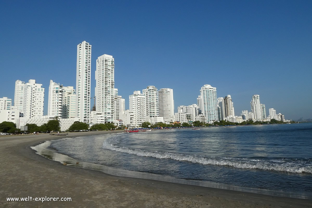 Skyline und Strand von Bocagrande