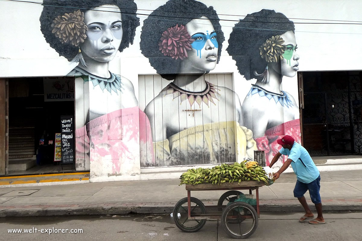Strassenkunst in Cartagena