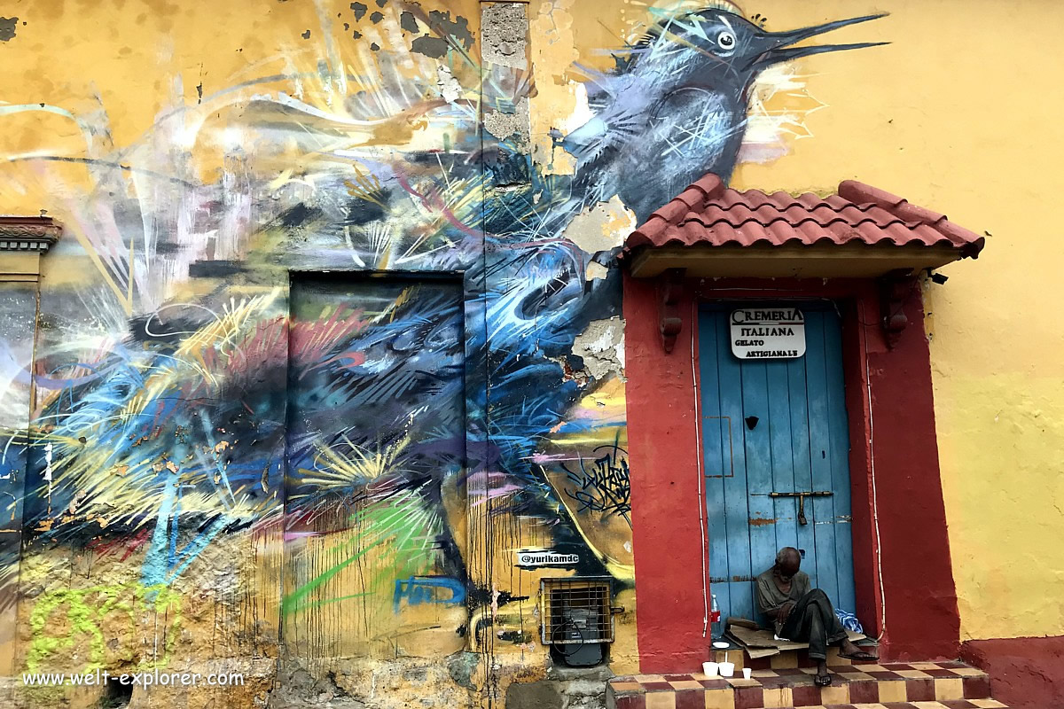 Kolumbianische Streetart und Strassenkunst