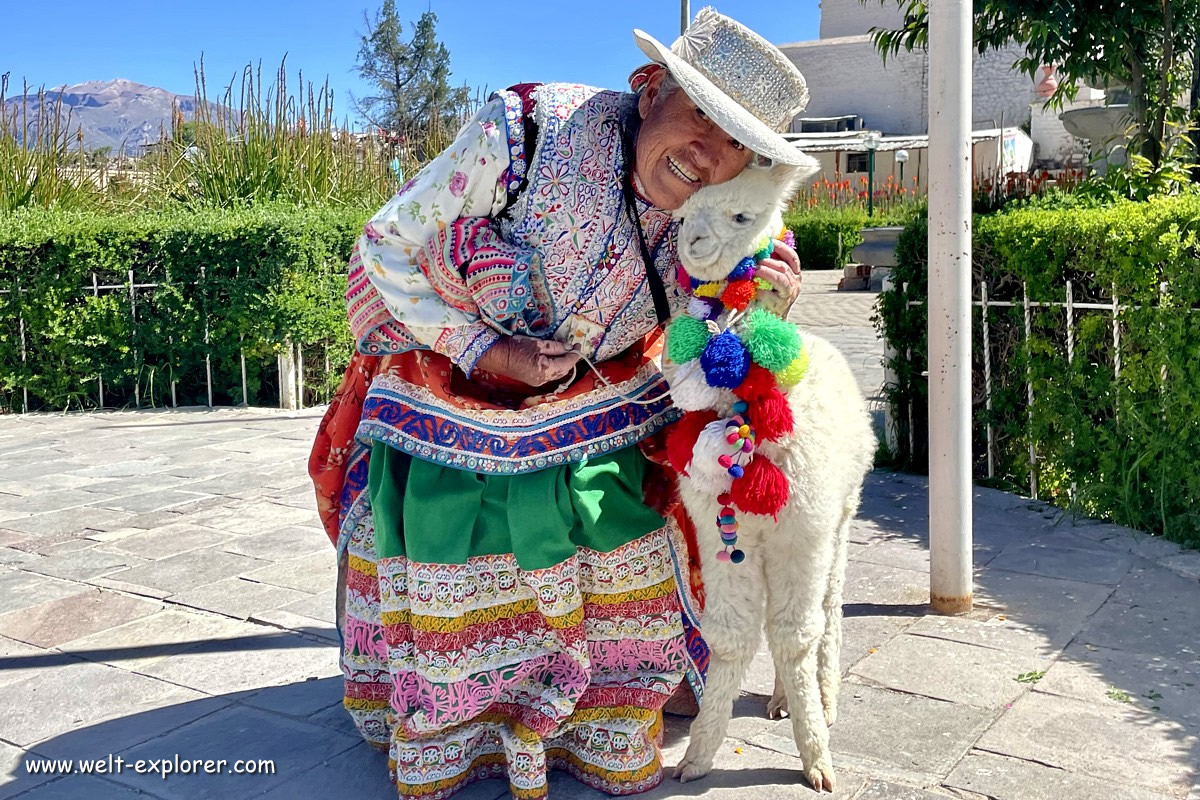 Peruanerin mit Lama