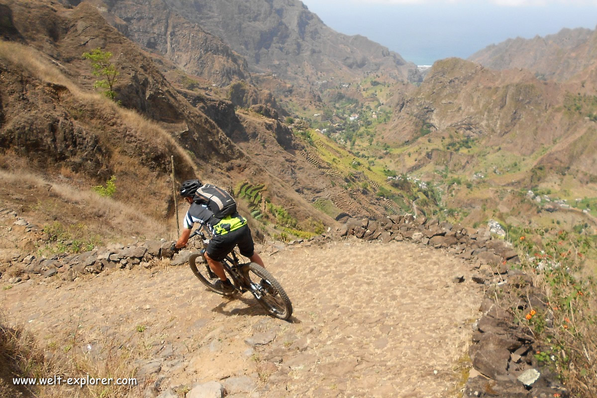 Mountainbike Trail auf der Insel Santo Antao