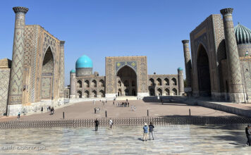 Samarkand: Mythische Stadt an der Seidenstrasse Registan-Platz in Samarkand, Seidenstrasse in Usbekistan