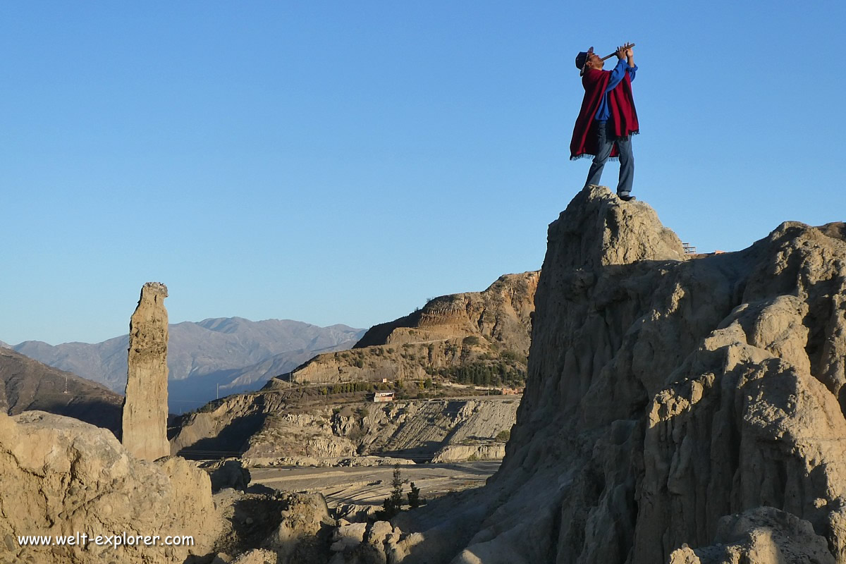 Flötenspieler im Valle de la Luna