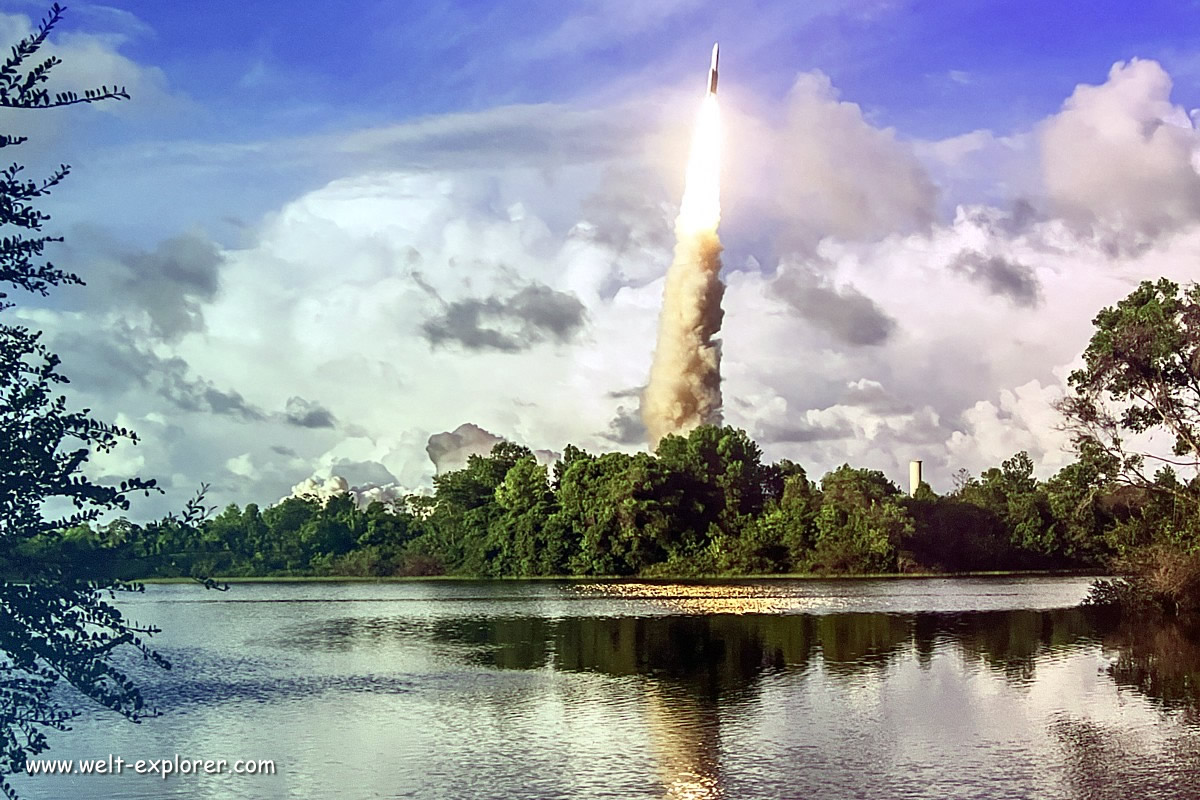 Raketenstart in Französisch-Guayana in Südamerika