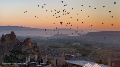 Göreme: Fahrt mit dem Heissluftballon über Kappadokien Heissluftballon Göreme in Kappadokien in der Türkei