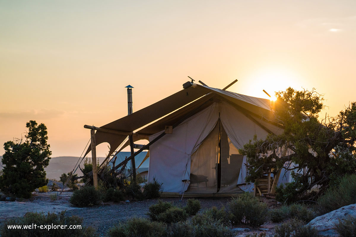 Hotel und Unterkunft Glamping Under Canvas Zelt Camp bei Moab