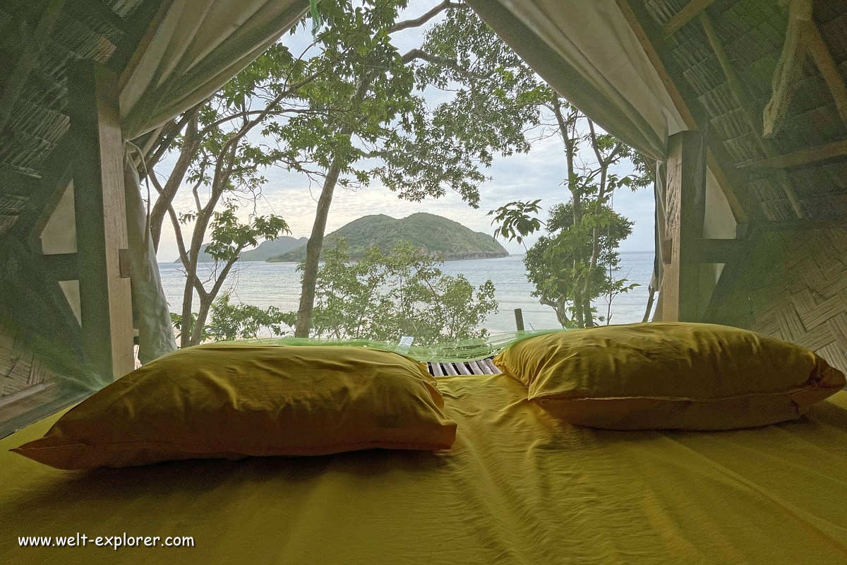 Camp und Unterkunft beim Inselhüpfen