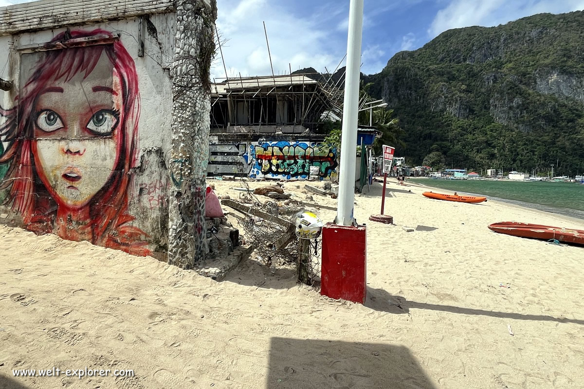 Street Art am Strand von El Nido