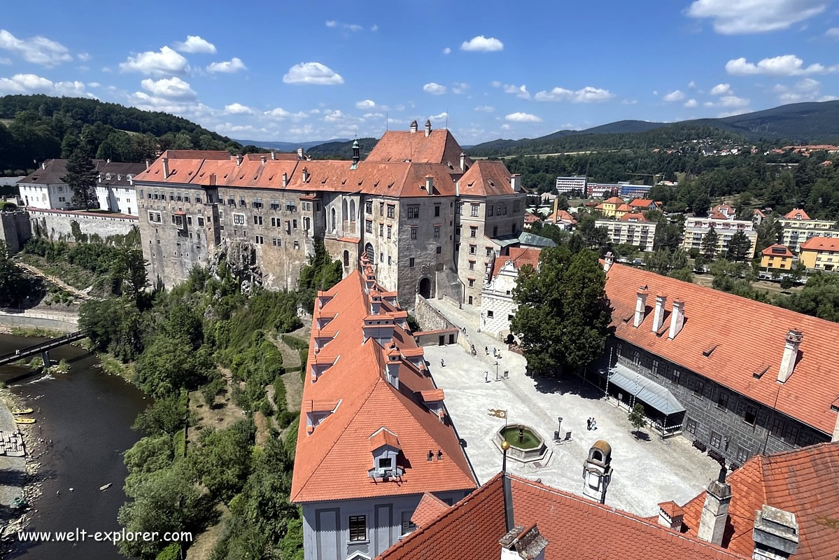 Krumau mit Schloss an der Moldau