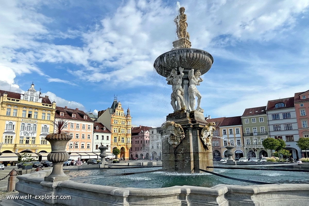 Samson-Brunnen in Budweis