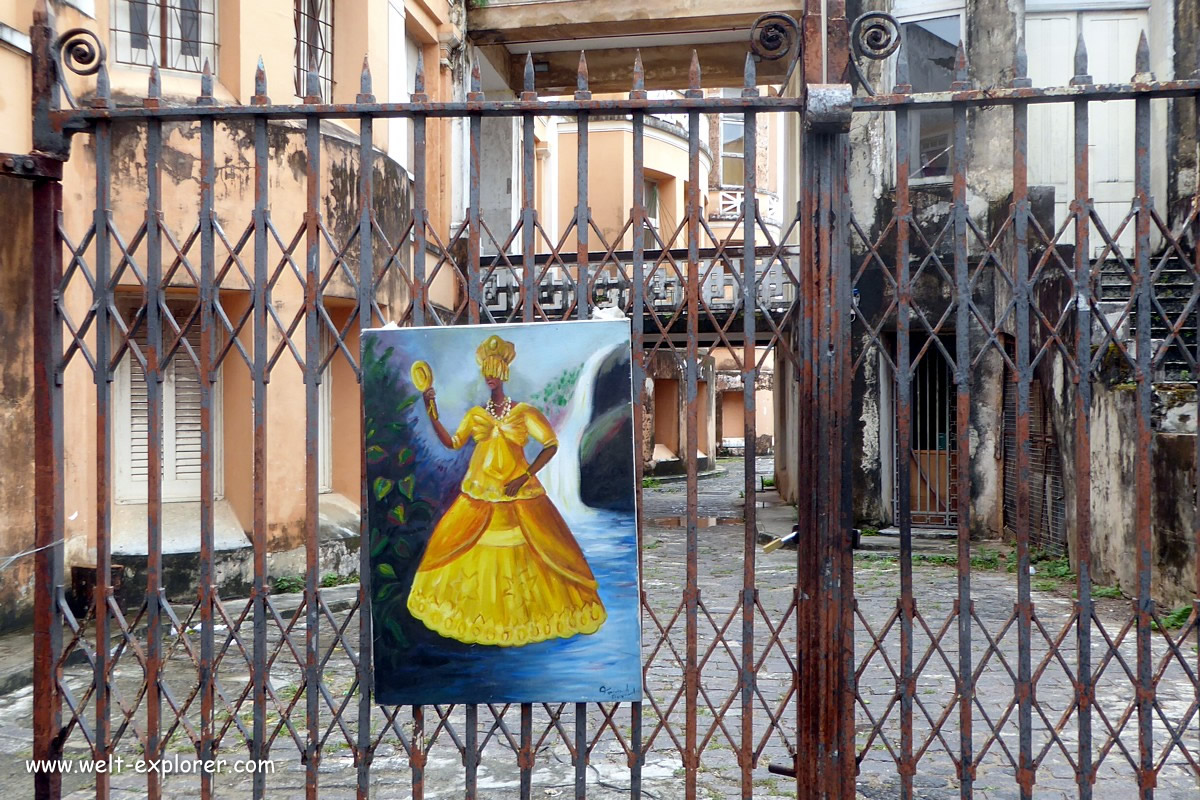 Kunstwerk Baiana Afro-Brasilianerin in Salvador de Bahia